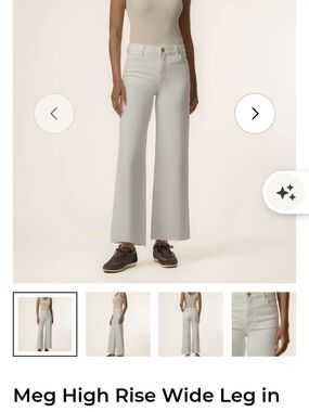 Kut from the Kloth Meg High Rise Wide Leg Jeans in Light Cream